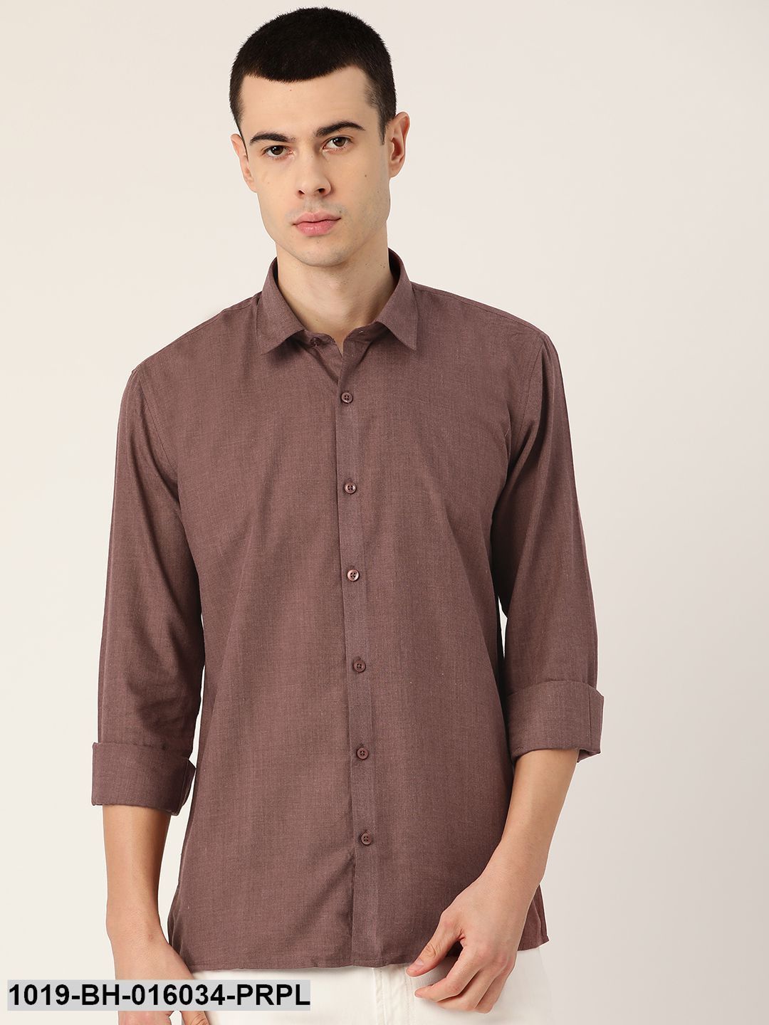 Men's Cotton Wine Casual Shirt