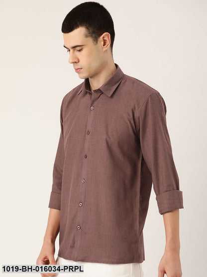 Men's Cotton Wine Casual Shirt