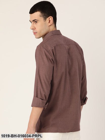 Men's Cotton Wine Casual Shirt