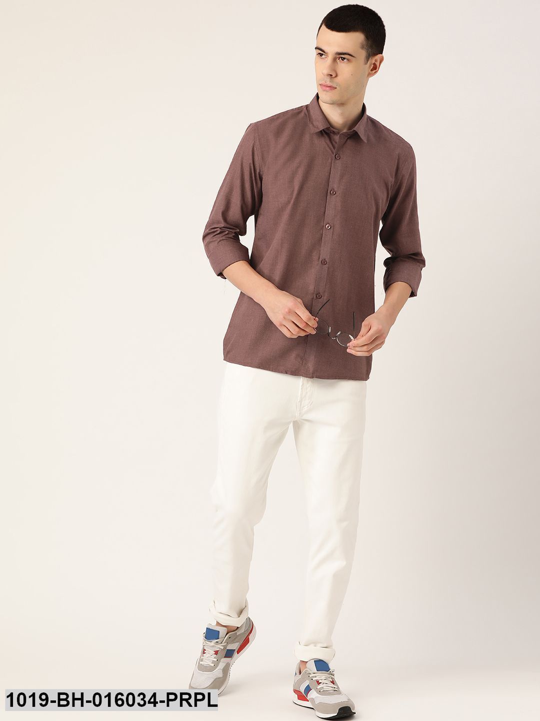 Men's Cotton Wine Casual Shirt