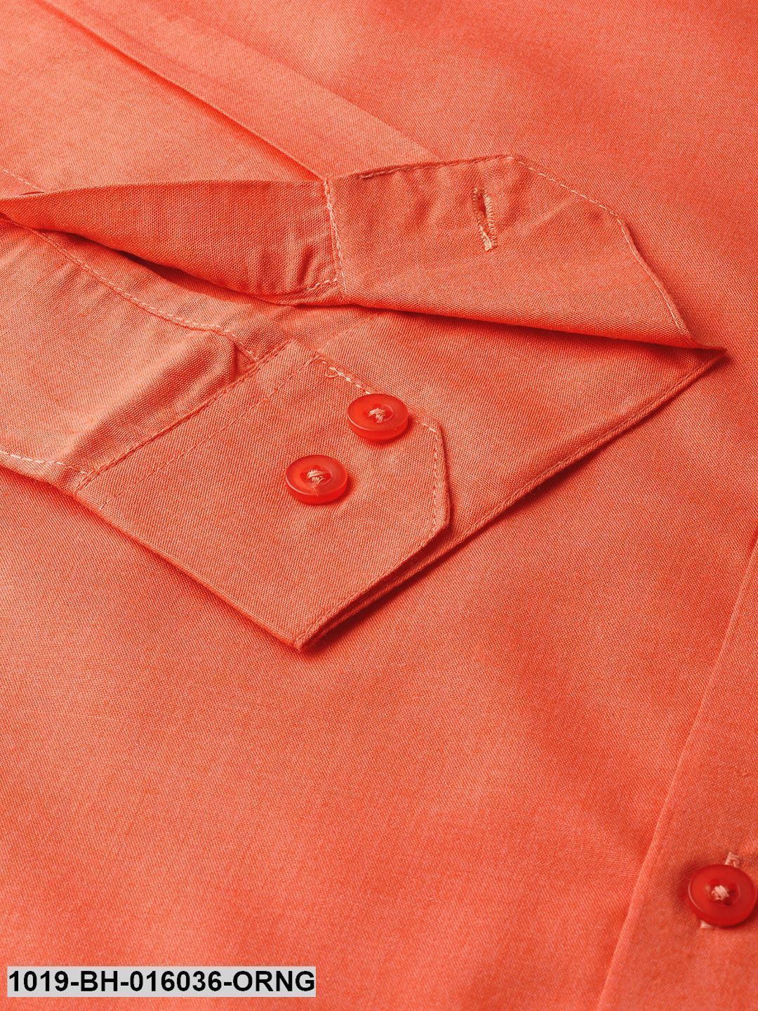 Men's Cotton Orange Casual Shirt