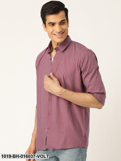 Men's Cotton Violet Casual Shirt