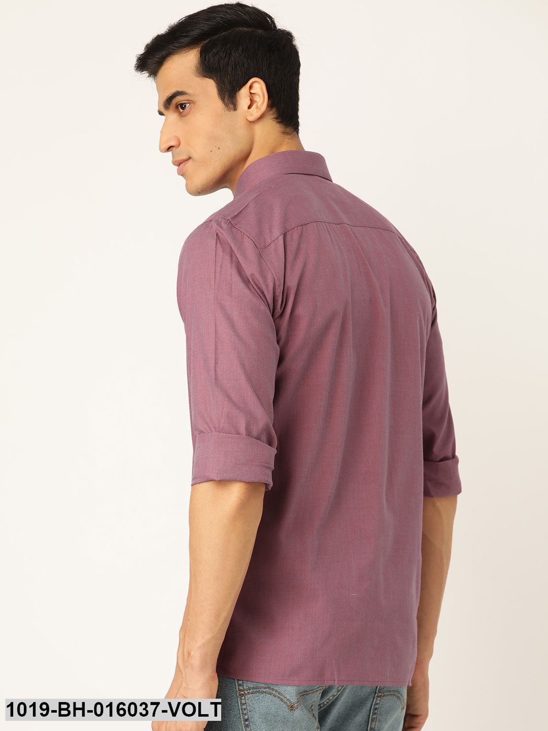 Men's Cotton Violet Casual Shirt