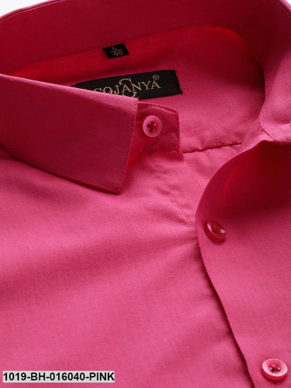 Men's Cotton Dark Pink Casual Shirt