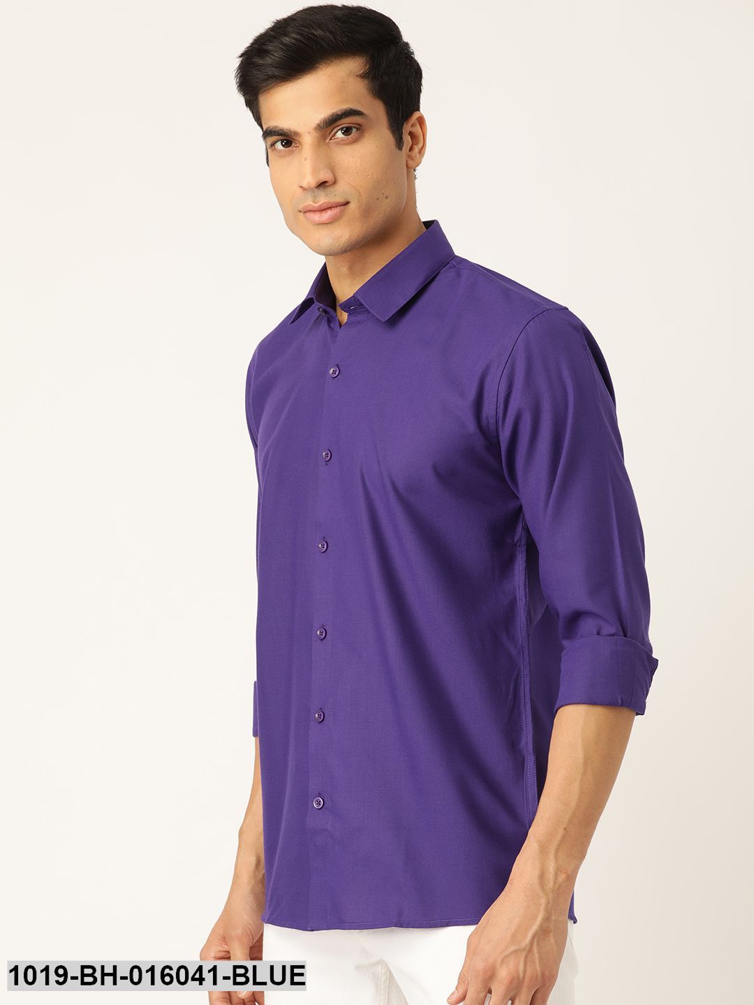 Men's Cotton Royal Blue Casual Shirt