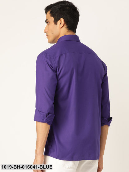 Men's Cotton Royal Blue Casual Shirt