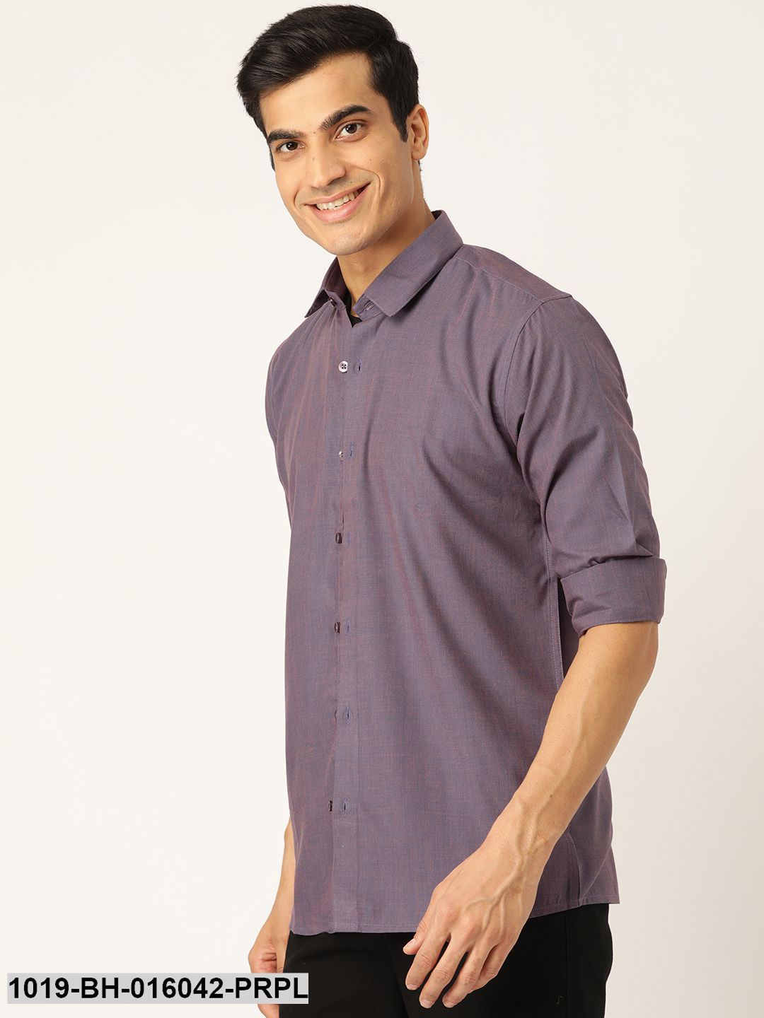 Men's Cotton Purple Casual Shirt