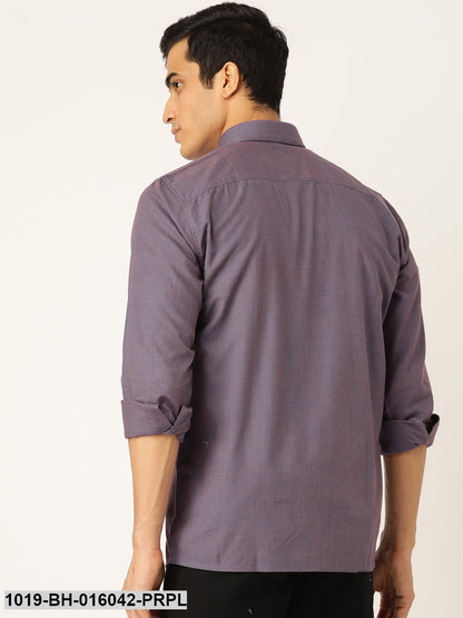 Men's Cotton Purple Casual Shirt