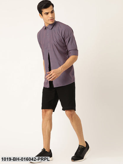 Men's Cotton Purple Casual Shirt