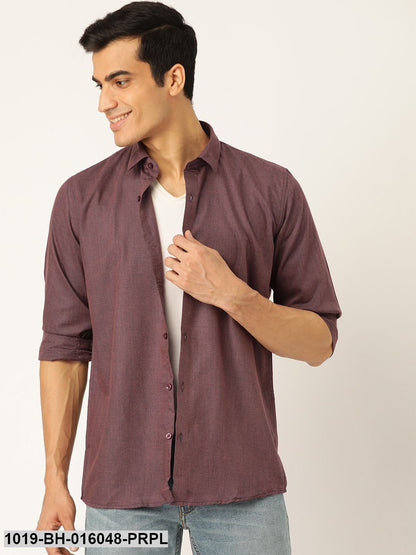 Men's Cotton Wine Casual Shirt