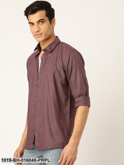 Men's Cotton Wine Casual Shirt