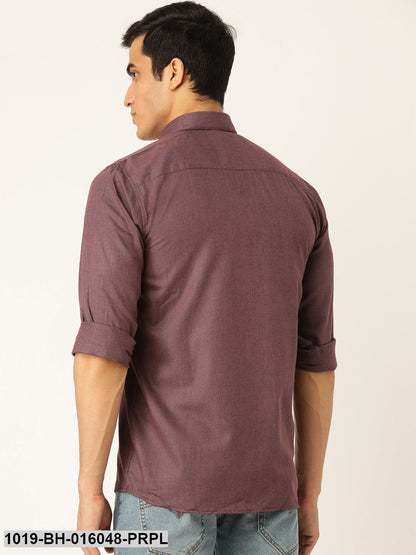 Men's Cotton Wine Casual Shirt