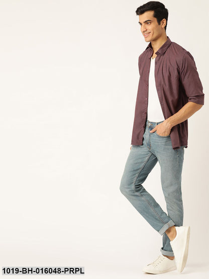 Men's Cotton Wine Casual Shirt