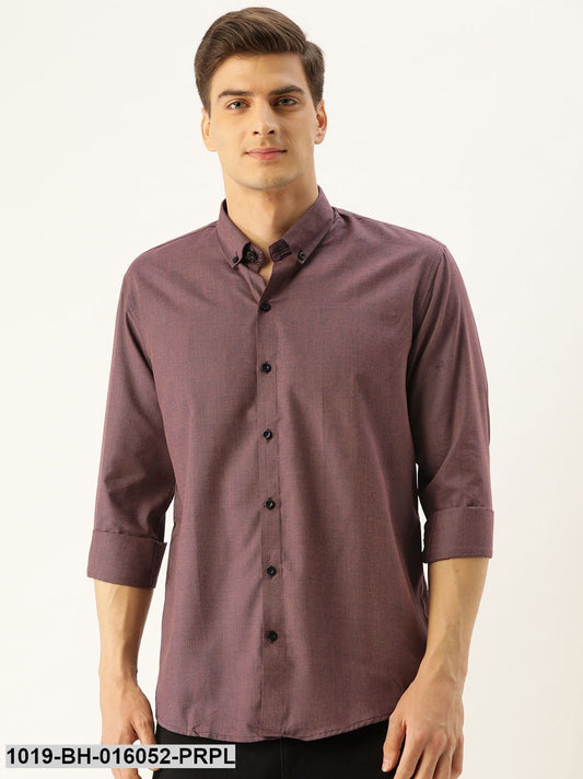 Men's Cotton Wine Casual Shirt