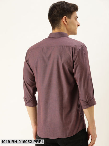 Men's Cotton Wine Casual Shirt