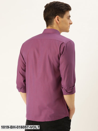 Men's Cotton Violet Casual Shirt