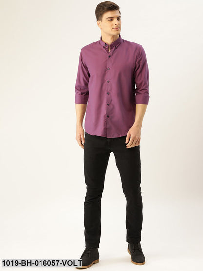 Men's Cotton Violet Casual Shirt