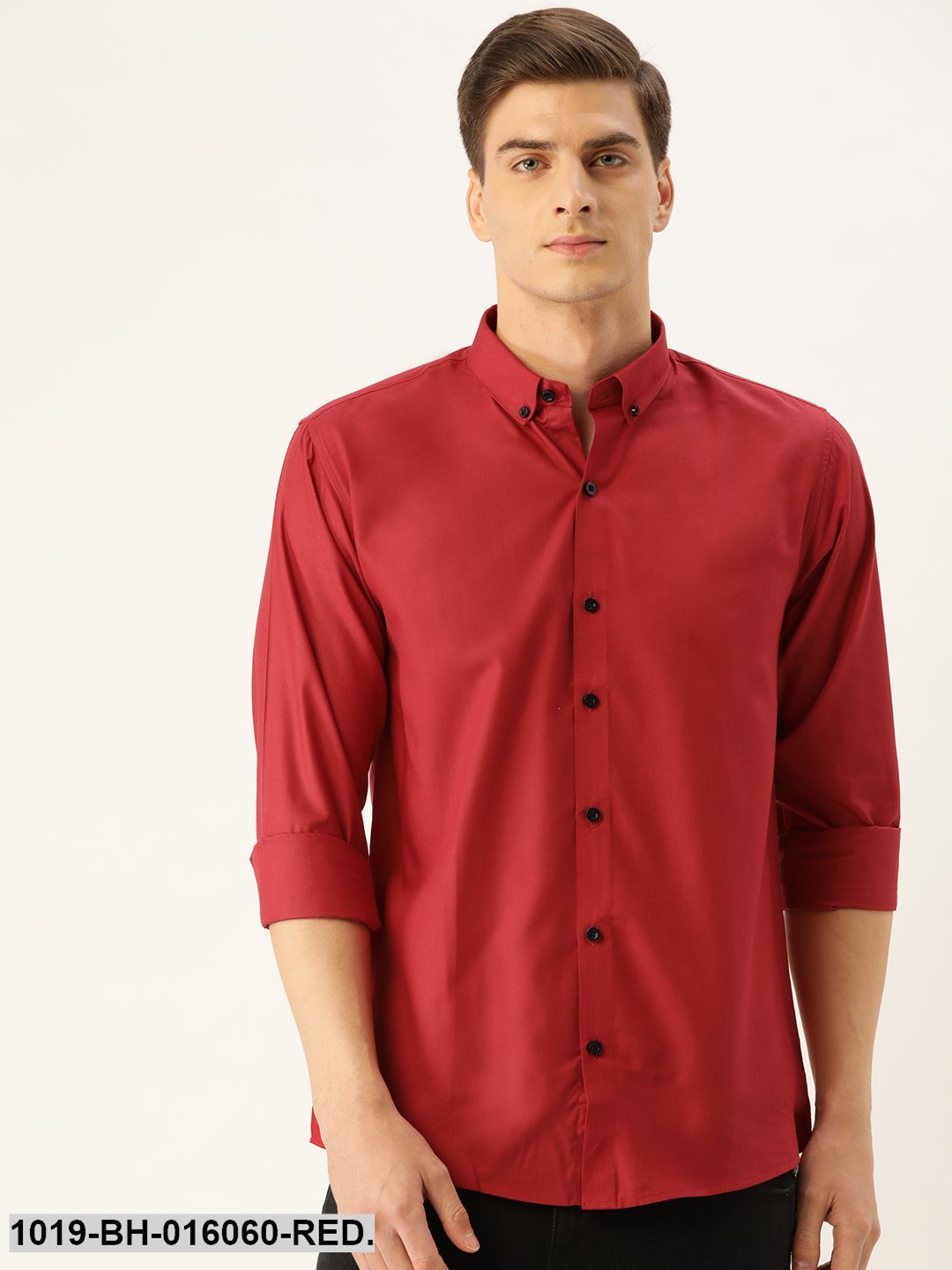 Men's Cotton Red Casual Shirt