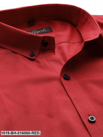 Men's Cotton Red Casual Shirt