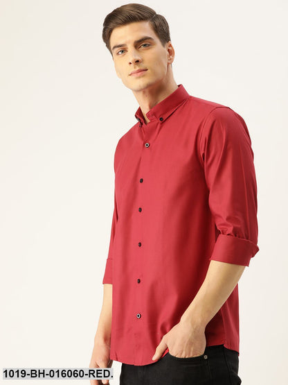 Men's Cotton Red Casual Shirt