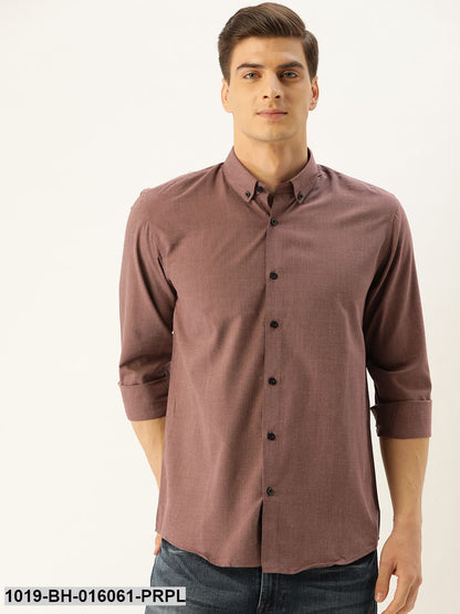 Men's Cotton Wine Casual Shirt