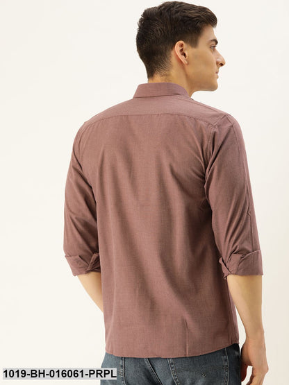 Men's Cotton Wine Casual Shirt