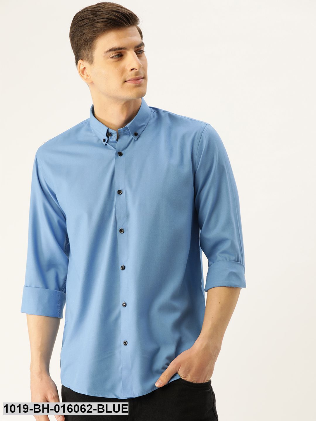 Men's Cotton Blue Casual Shirt