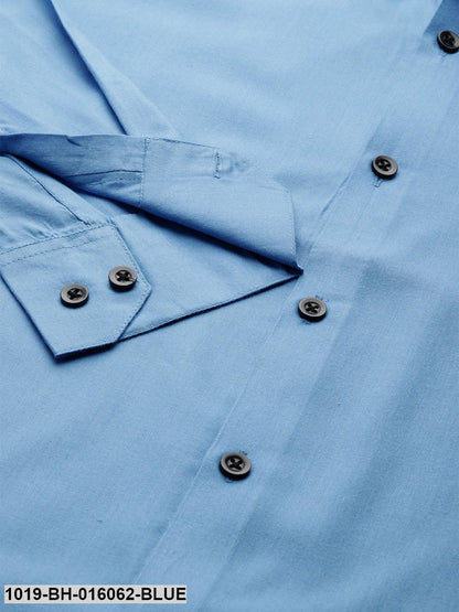 Men's Cotton Blue Casual Shirt