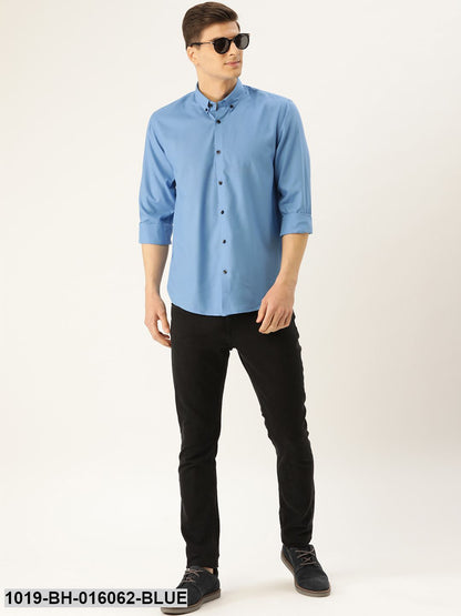 Men's Cotton Blue Casual Shirt