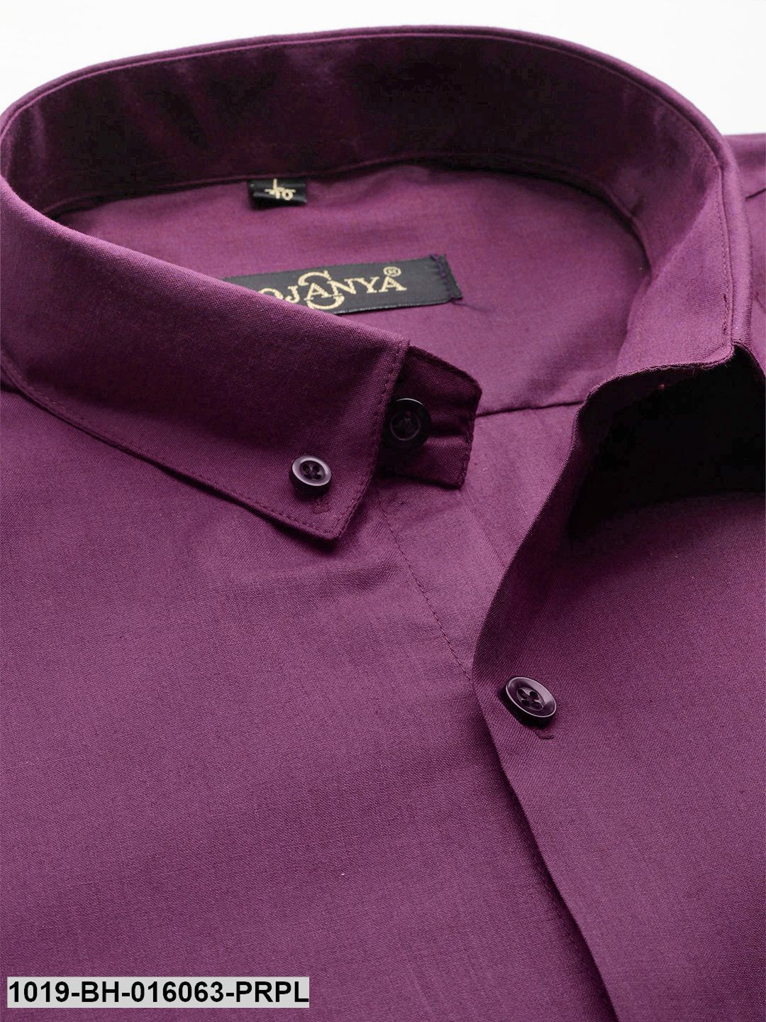 Men's Cotton Dark Purple Casual Shirt