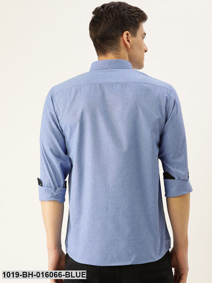 Men's Cotton Blue Casual Shirt