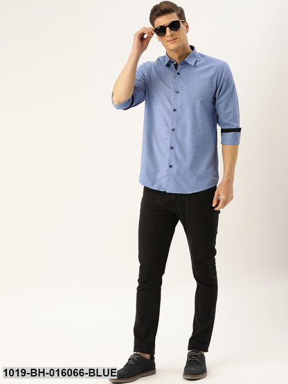 Men's Cotton Blue Casual Shirt