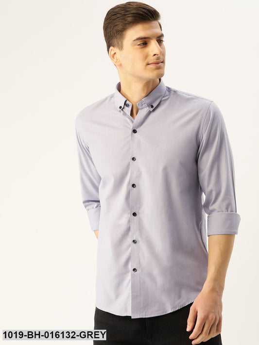 Men's Cotton Grey Casual Shirt