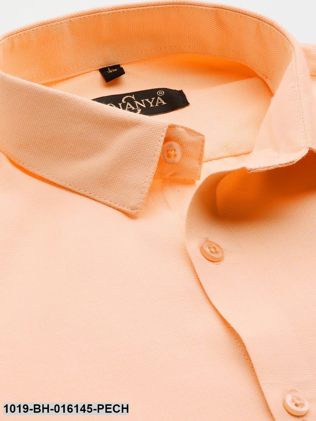 Men's Cotton Peach Self Design Casual Shirt