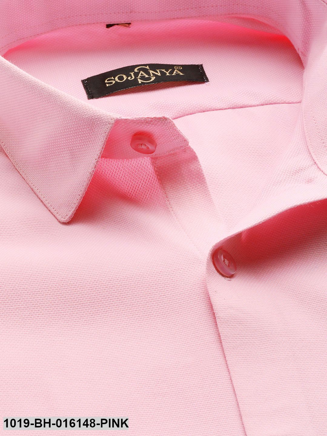 Men's Cotton Pink Self Design Casual Shirt