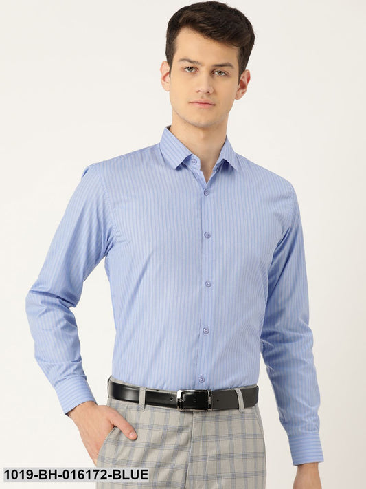 Men's Cotton Blue Striped Formal Shirt