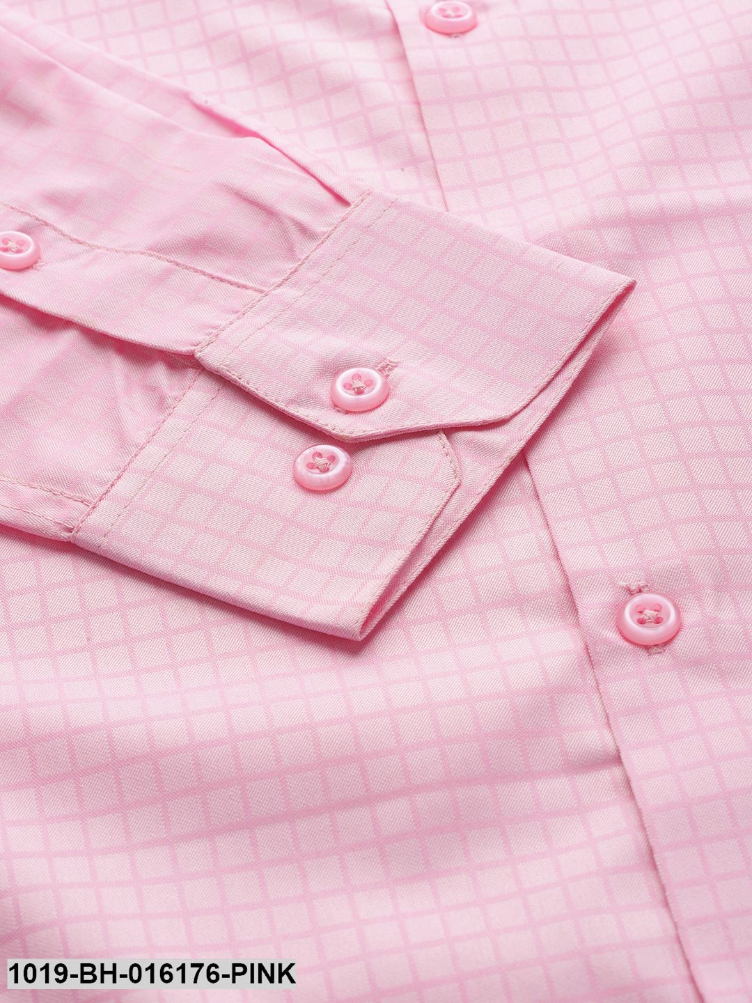 Men's Cotton Pink Checked Formal Shirt