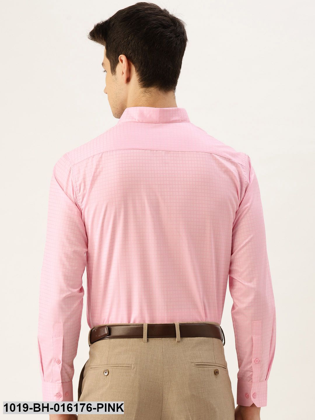 Men's Cotton Pink Checked Formal Shirt