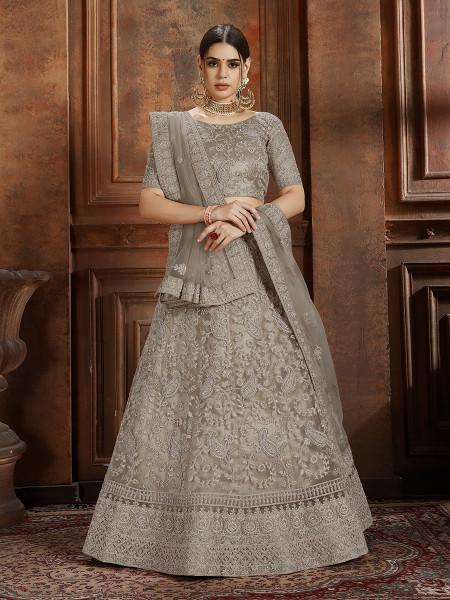 Women's Soft Net Heavy Embroidered Lehenga