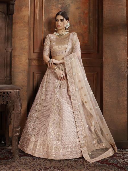 Women's Soft Net Heavy Embroidered Lehenga