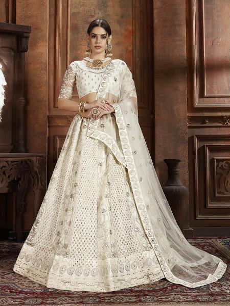 Women's Soft Net Heavy Embroidered Lehenga