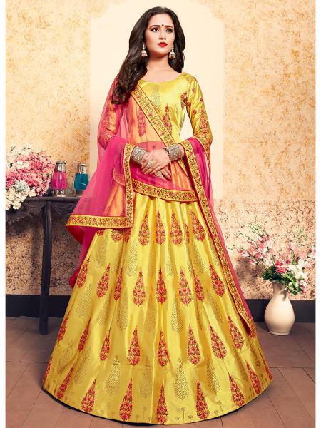 Women's Satin Embroidered Lehenga