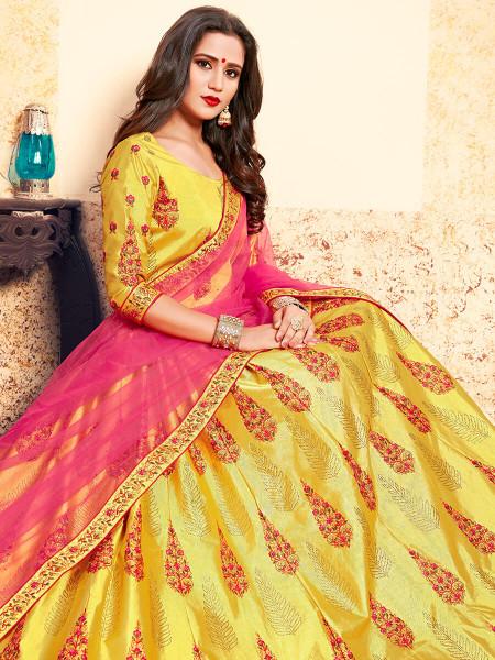 Women's Satin Embroidered Lehenga