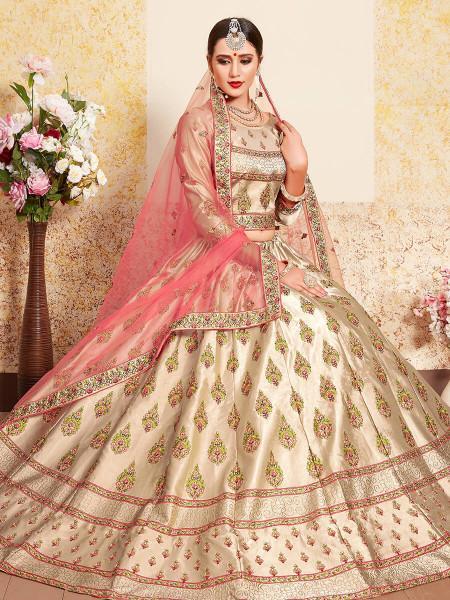 Women's Satin Embroidered Lehenga