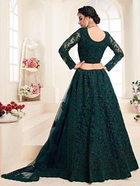 Women's Heavy Embroidered Net Lehenga