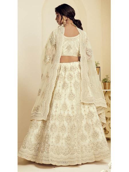 Women's Heavy Embroidered Net Bridal Lehenga