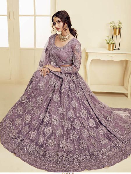 Women's Heavy Embroidered Net Bridal Lehenga