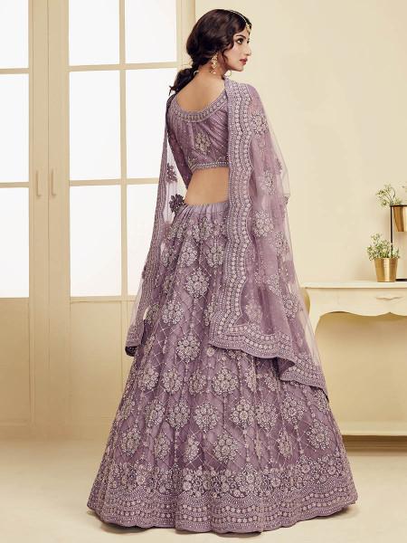 Women's Heavy Embroidered Net Bridal Lehenga