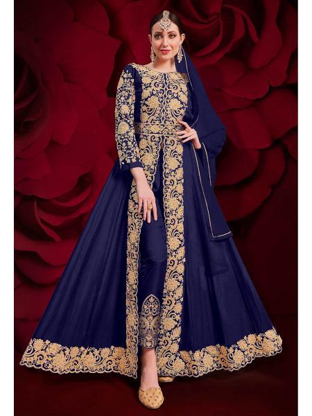 Women's Georgette Embroidered Anarkali Pant Style Suit