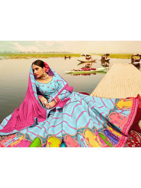 Women's  Multicolour Silk Muslan Printed Lehenga Choli